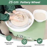 25cm Electric Pottery Wheel 350W – Adjustable Legs, Detachable Basin & Foot Pedal