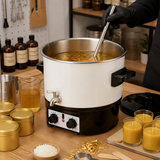 HFA Electric Wax Melter, 1800W Candle Making Pot with Adjustable Temperature Control, Dispensing Tap and Timer, White
