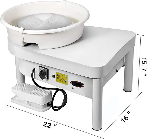 25cm 350W Electric Pottery Wheel with Foot Pedal & Detachable Basin – DEMO