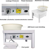 25cm 350W Electric Pottery Wheel with Foot Pedal & Detachable Basin – DEMO