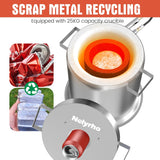Large 25KG Propane Melting Furnace Kit, 2500°F Stainless Steel Foundry Furnace for Gold, Silver, Copper, Ideal for DIY Metal Casting, Metal Scrap Recycle and Home Foundry Project