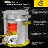 Large 25KG Propane Melting Furnace Kit, 2500°F Stainless Steel Foundry Furnace for Gold, Silver, Copper, Ideal for DIY Metal Casting, Metal Scrap Recycle and Home Foundry Project