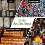 Large 25KG Propane Melting Furnace Kit, 2500°F Stainless Steel Foundry Furnace for Gold, Silver, Copper, Ideal for DIY Metal Casting, Metal Scrap Recycle and Home Foundry Project