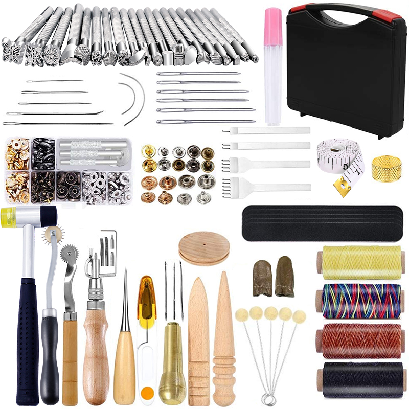68-piece leather punching and sewing tool kit