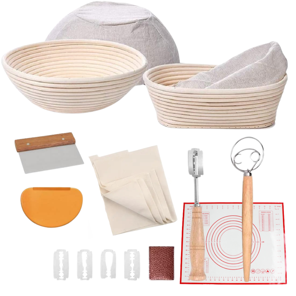 Ultimate banneton sourdough bread proofing kit