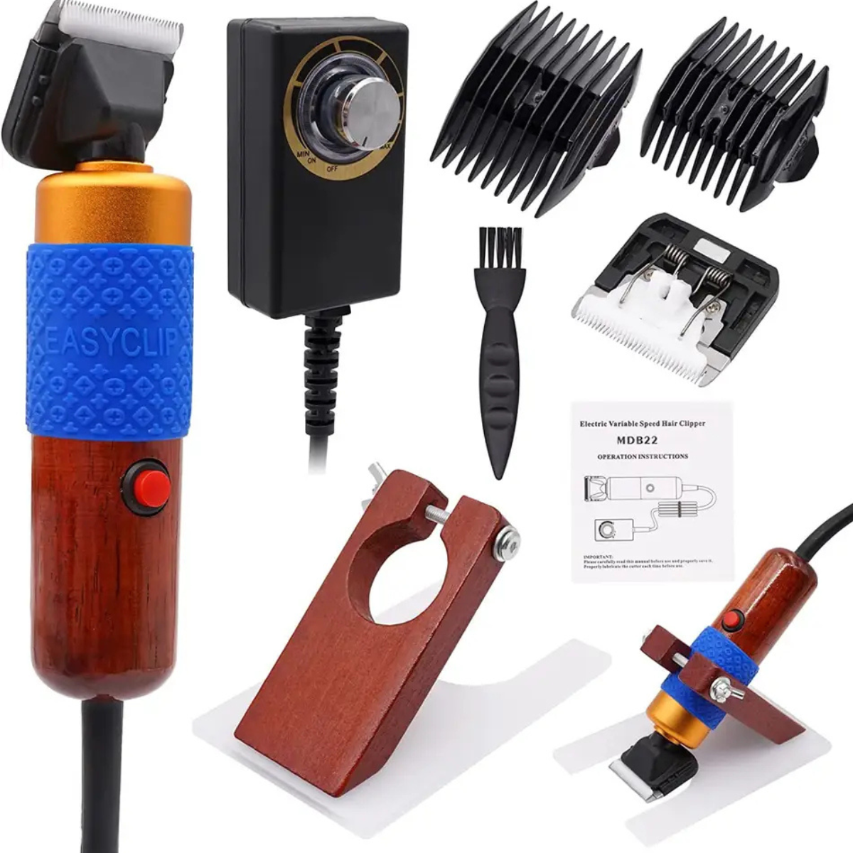 Electric rug carving trimmer with shearing guide