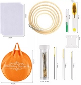 Embroidery Starter Kit in a Beautiful Embroidery Bag with 203 Pieces - BLUE
