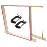 Wooden tufting frame for rug making