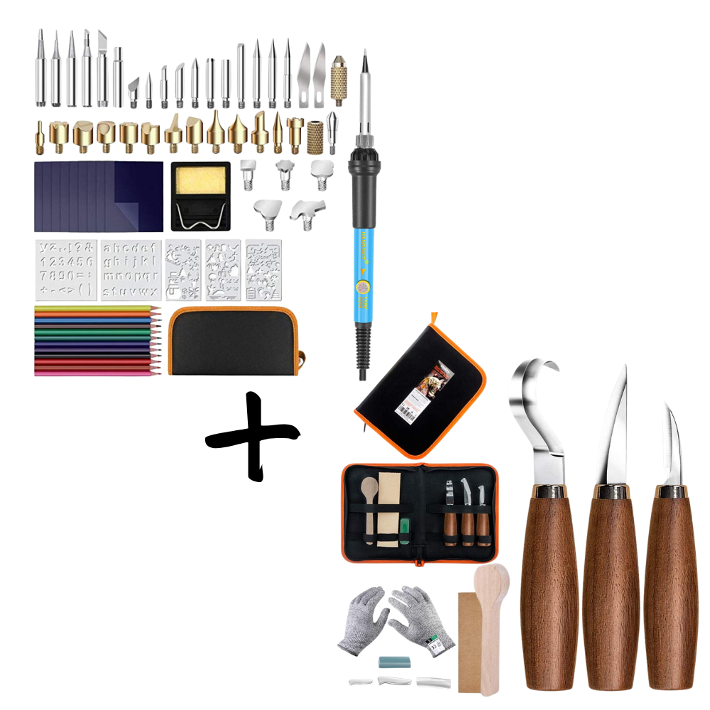 Ultimate wood sculpting whittling and pyrography kit