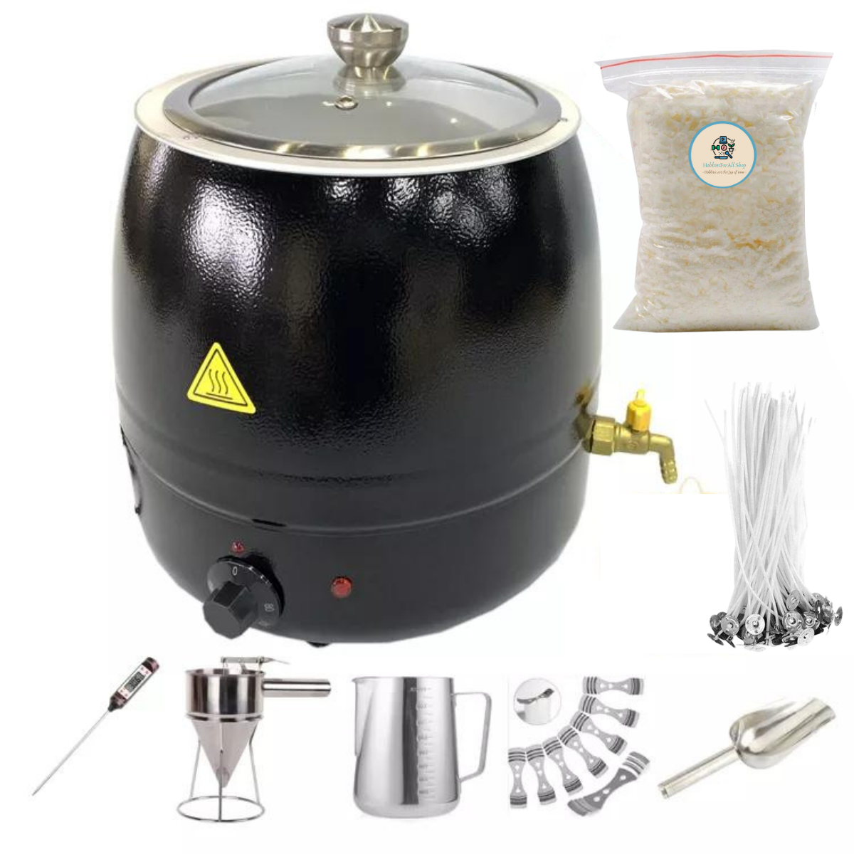10L candle wax melting kit with soy wax and wicks