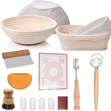 Banneton bread proofing kit with sourdough tools