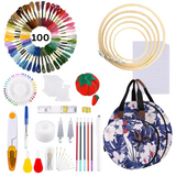 Embroidery Starter Kit in a Beautiful Embroidery Bag with 203 Pieces - BLUE