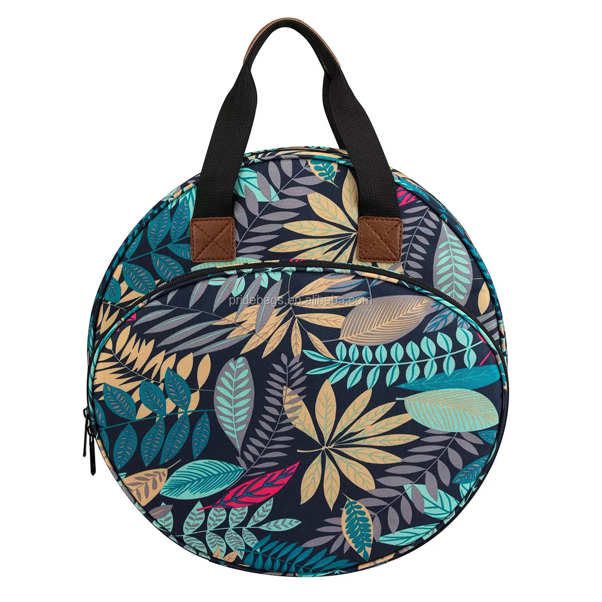 Round embroidery and needlework storage bag