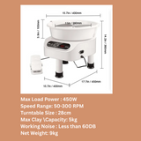 28cm 450W Electric Pottery Wheel with Foot Pedal & LCD Touch Screen – DEMO