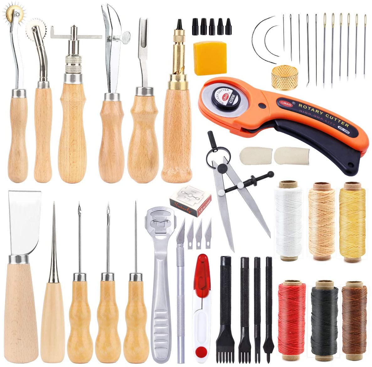 53-piece leather craft tool kit