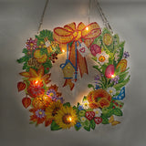 5D diamond art garland with LED lights