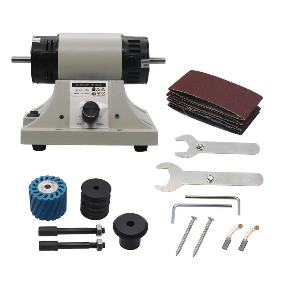 Leather edge burnishing and polishing machine