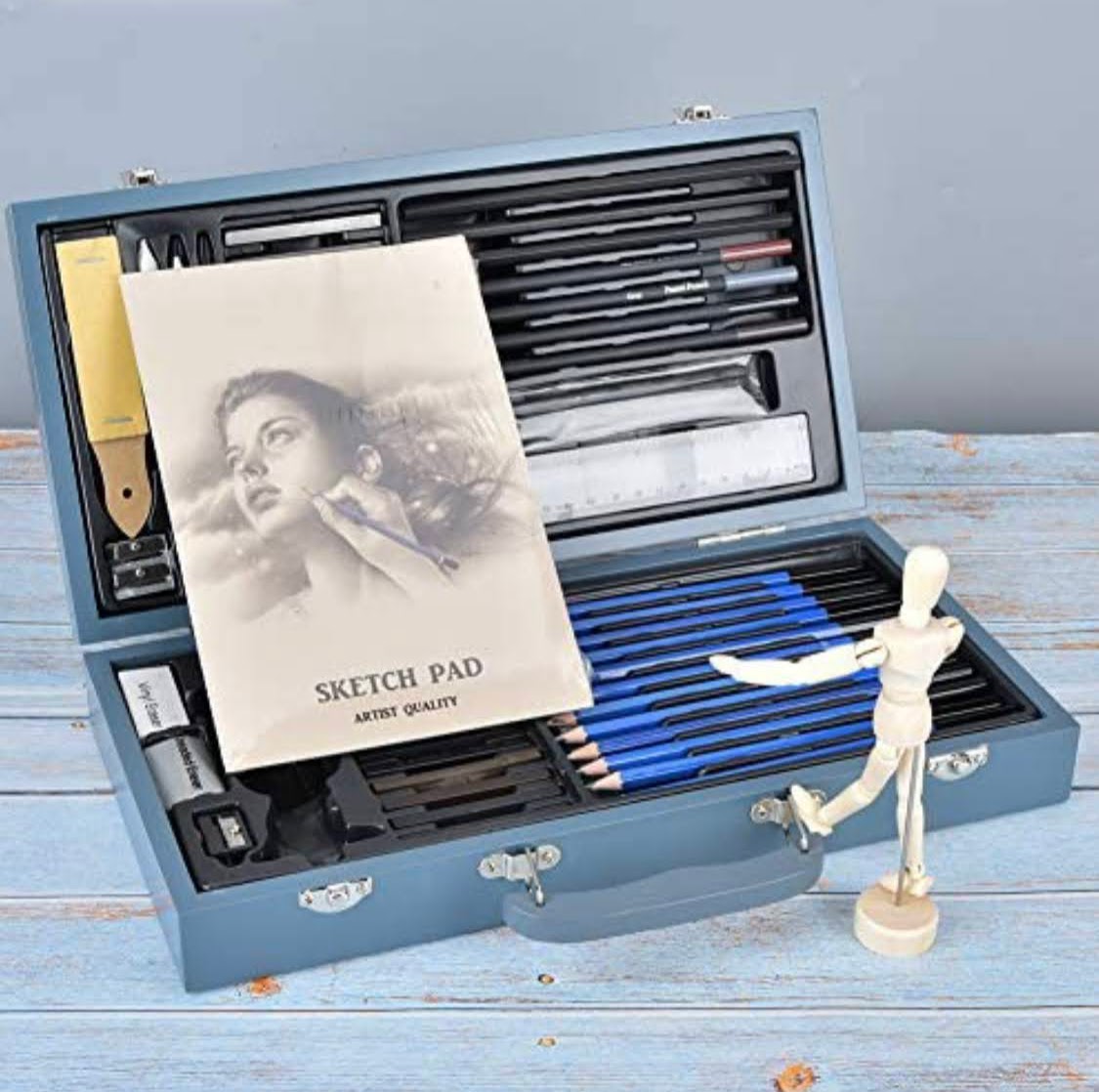 60-piece charcoal drawing and sketching set