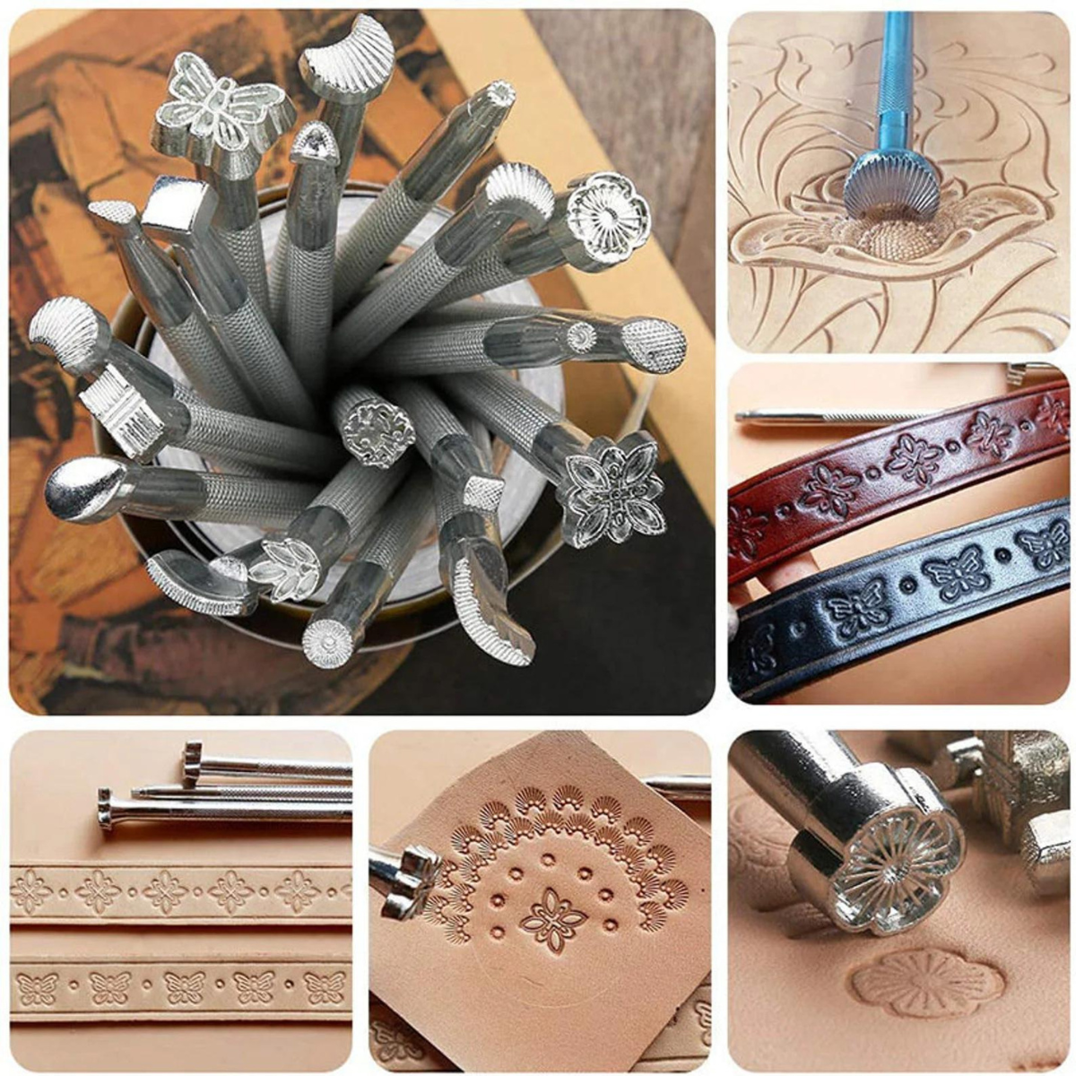 Leather stamping and carving tool kit