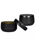 Tins for Candles, Candy, Jewellery Etc. 120ml, seamless tins with lids